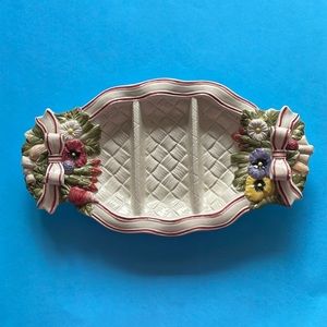 New Debco Ceramic 3 Section Serving Relish Tray Dish